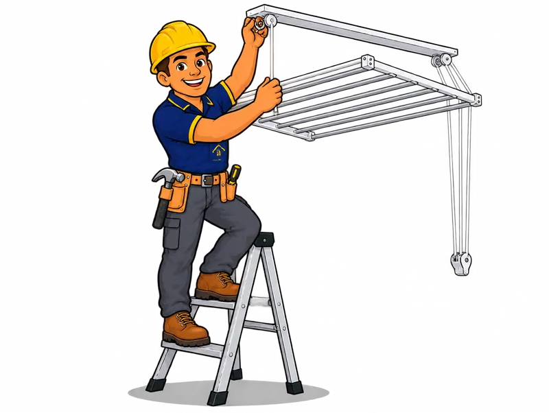 Desenho do técnico do Doutor na Obra fazendo instalação de varal