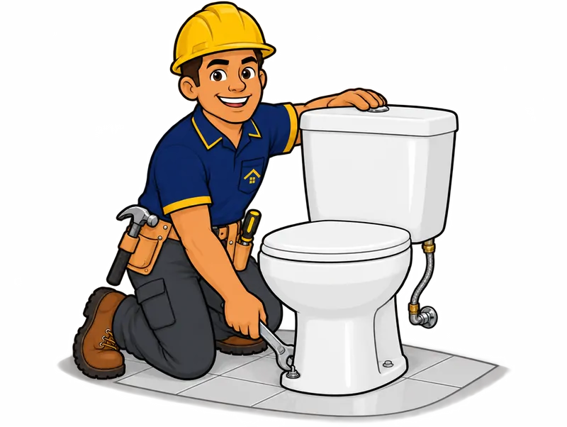 Desenho do técnico do Doutor na Obra fazendo instalação de vaso sanitário