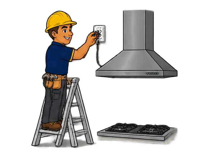Desenho do técnico do Doutor na Obra fazendo instalação elétrica para coifa e exaustor