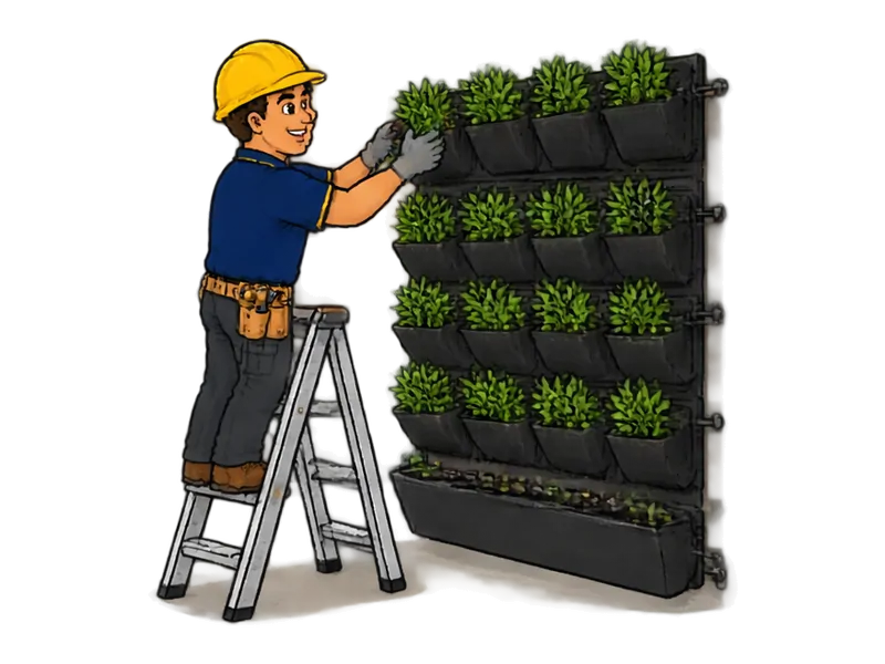 Desenho do técnico do Doutor na Obra fazendo jardim vertical