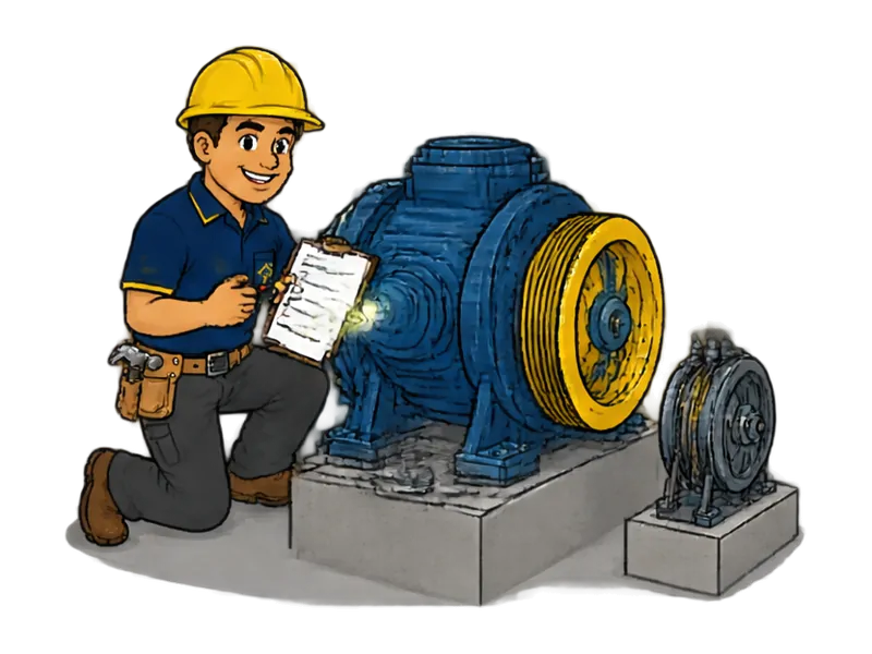 Desenho do técnico do Doutor na Obra fazendo laudo e inspeção de elevadores
