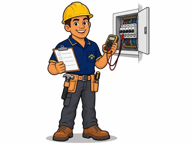 Desenho do técnico do Doutor na Obra fazendo laudo elétrico