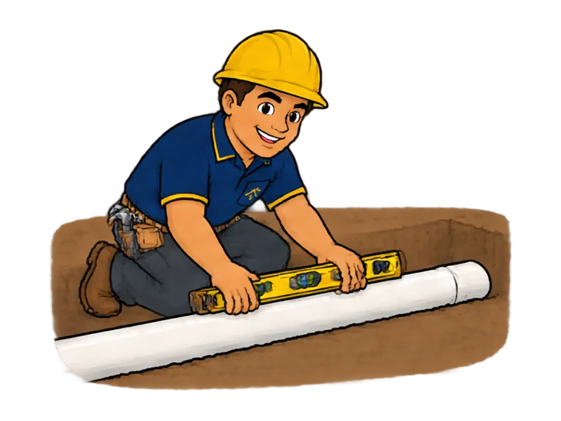 Desenho do técnico do Doutor na Obra fazendo ligação à rede de esgoto
