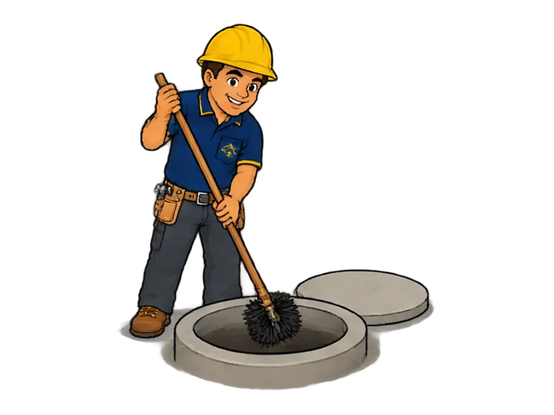 Desenho do técnico do Doutor na Obra fazendo limpeza de cisterna