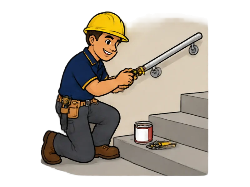 Desenho do técnico do Doutor na Obra fazendo manutenção de áreas comuns