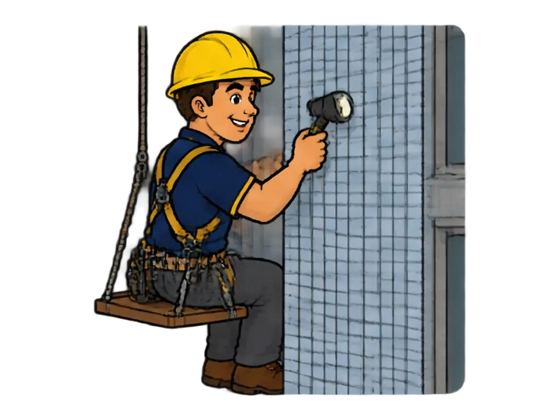 Desenho do técnico do Doutor na Obra fazendo manutenção de fachadas