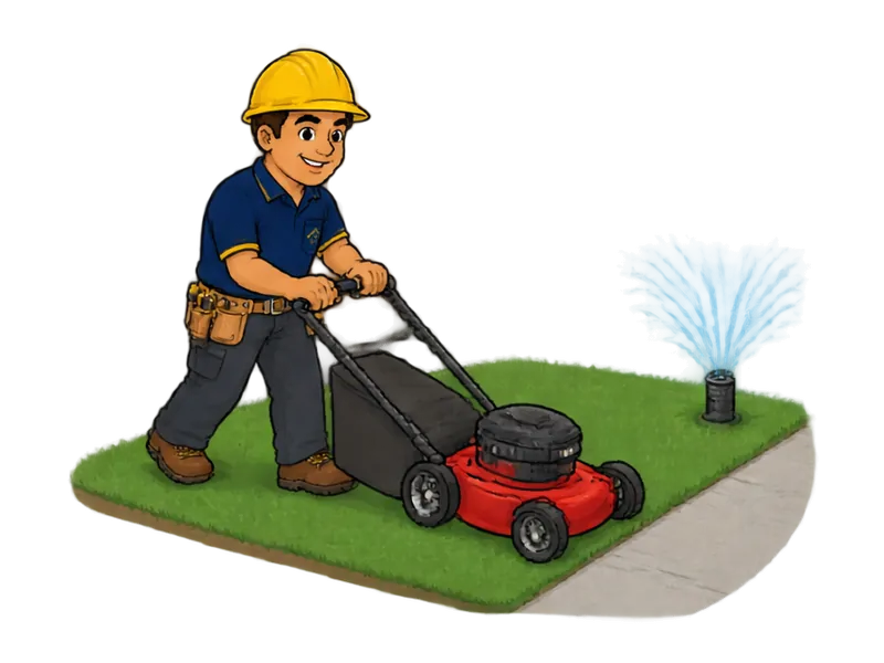 Desenho do técnico do Doutor na Obra fazendo manutenção de jardins e áreas externas