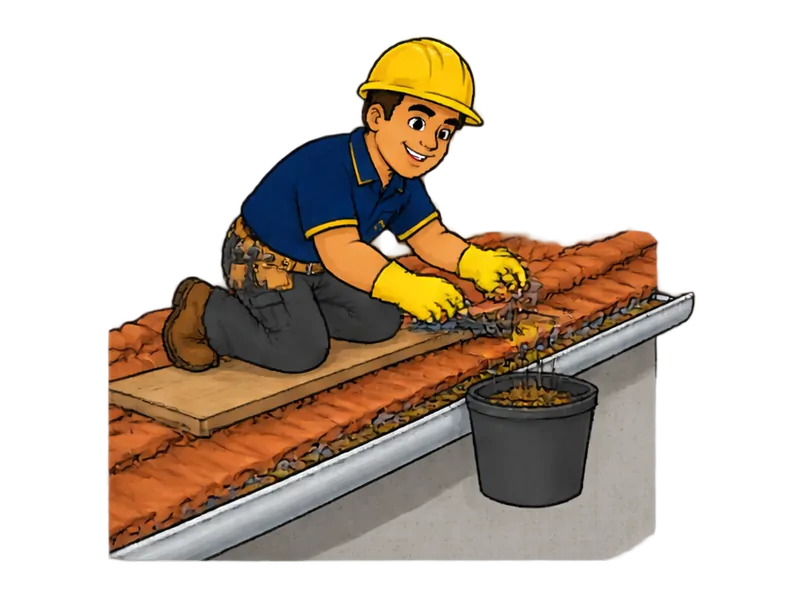 Desenho do técnico do Doutor na Obra fazendo manutenção de telhados e coberturas