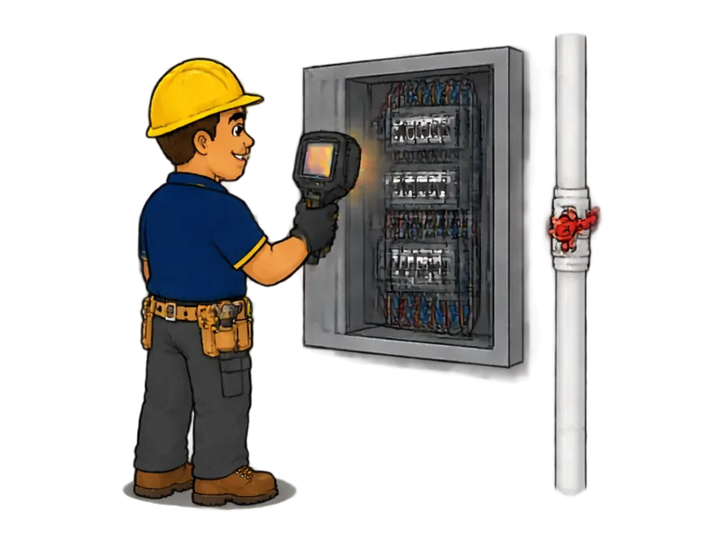 Desenho do técnico do Doutor na Obra fazendo manutenção elétrica e hidráulica predial