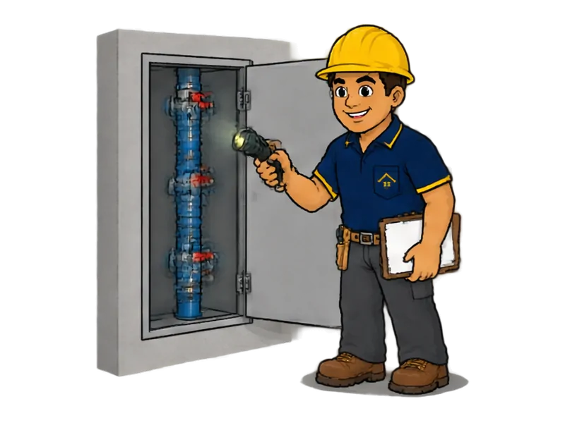 Desenho do técnico do Doutor na Obra fazendo manutenção hidráulica predial