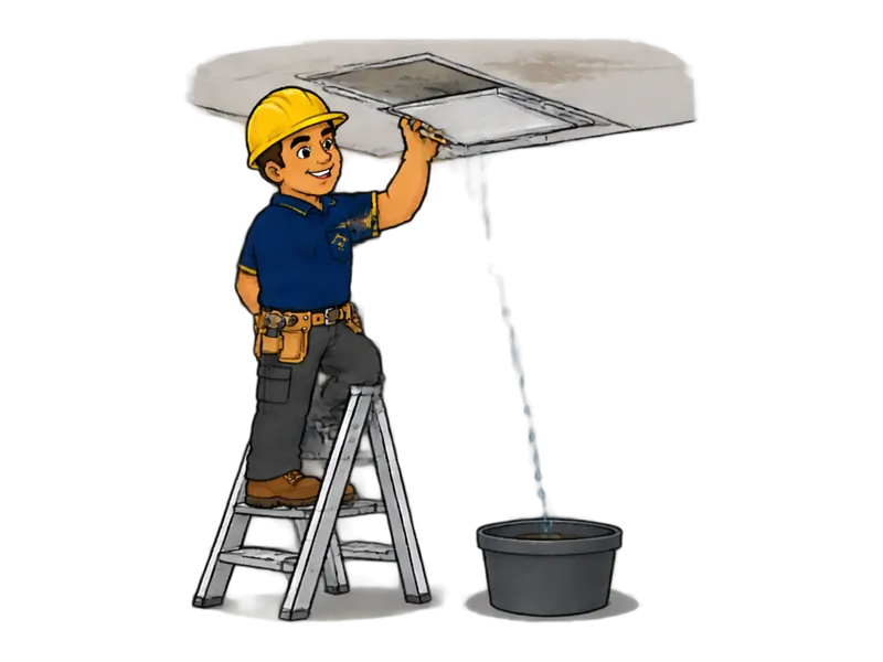 Desenho do técnico do Doutor na Obra fazendo manutenção predial corretiva