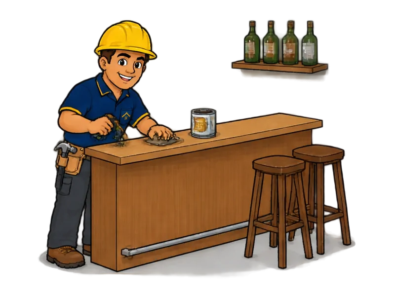 Desenho do técnico do Doutor na Obra fazendo marcenaria para restaurantes e bares