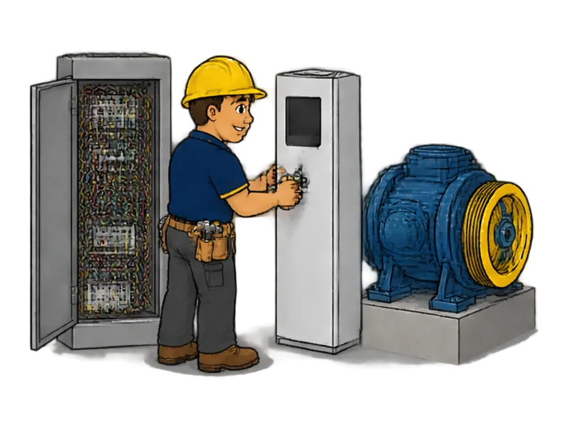 Desenho do técnico do Doutor na Obra fazendo modernização de elevadores