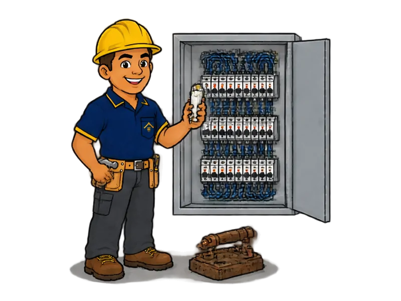Desenho do técnico do Doutor na Obra fazendo modernização de painel elétrico
