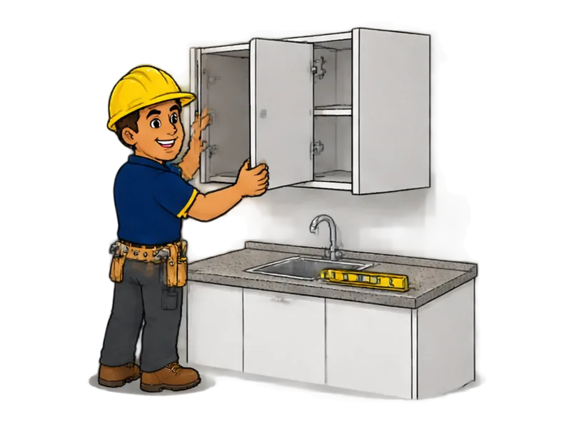 Desenho do técnico do Doutor na Obra fazendo móveis planejados de cozinha