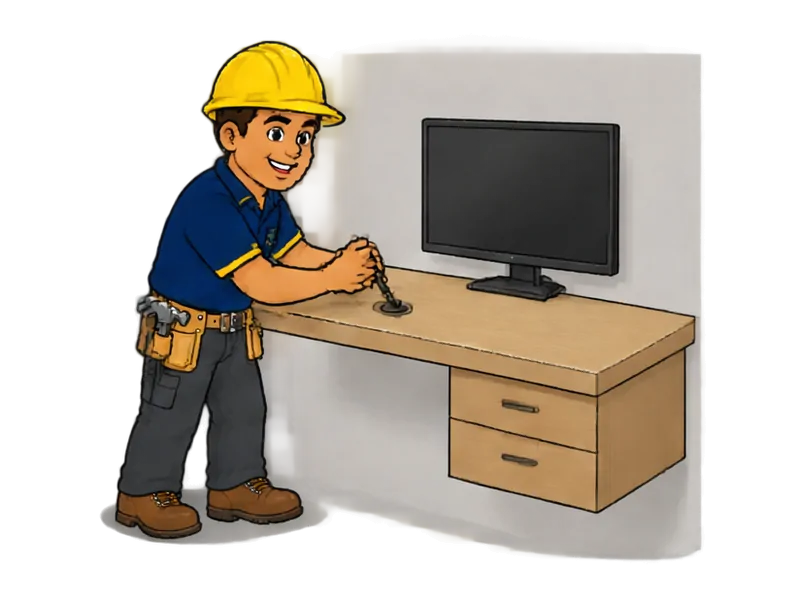 Desenho do técnico do Doutor na Obra fazendo móveis planejados de home office