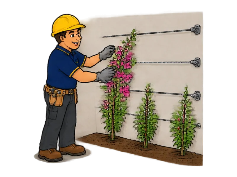 Desenho do técnico do Doutor na Obra fazendo muro verde
