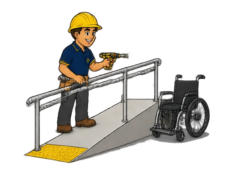 Desenho do técnico do Doutor na Obra fazendo obras de acessibilidade em condomínios