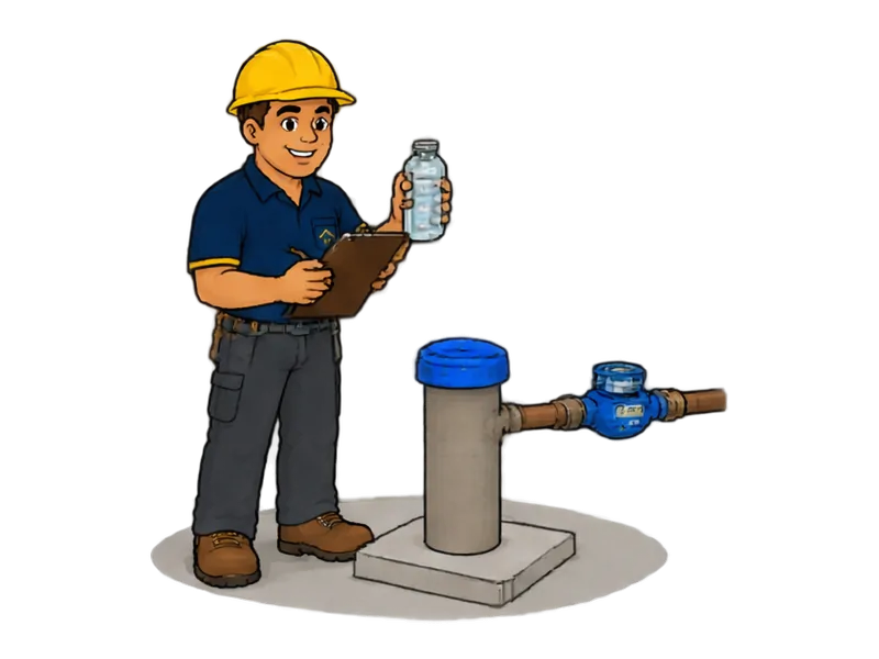 Desenho do técnico do Doutor na Obra fazendo outorga de uso de água para poço