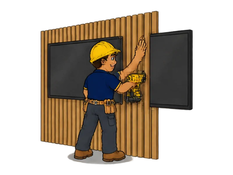 Desenho do técnico do Doutor na Obra fazendo painéis ripados e revestimentos de madeira