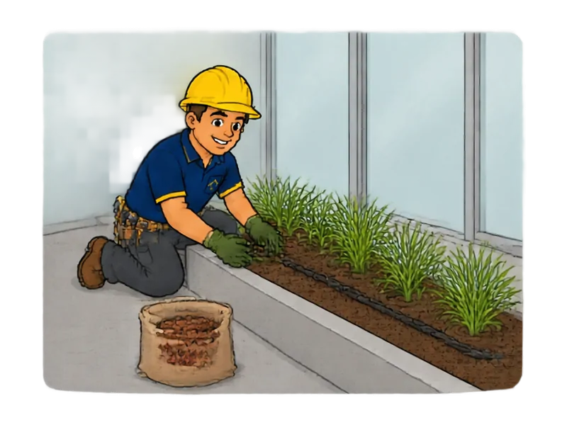 Desenho do técnico do Doutor na Obra fazendo paisagismo comercial