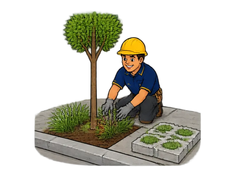 Desenho do técnico do Doutor na Obra fazendo paisagismo de calçadas e áreas externas