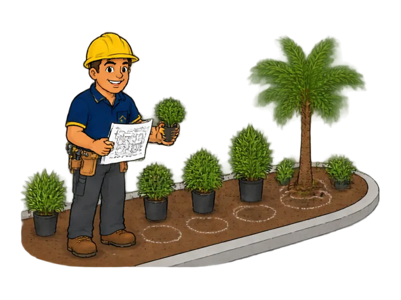 Desenho do técnico do Doutor na Obra fazendo paisagismo residencial