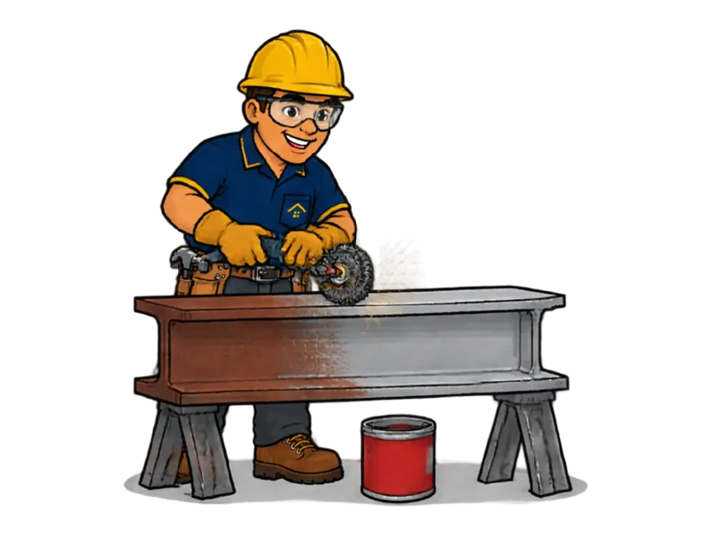 Desenho do técnico do Doutor na Obra fazendo pintura anticorrosiva industrial