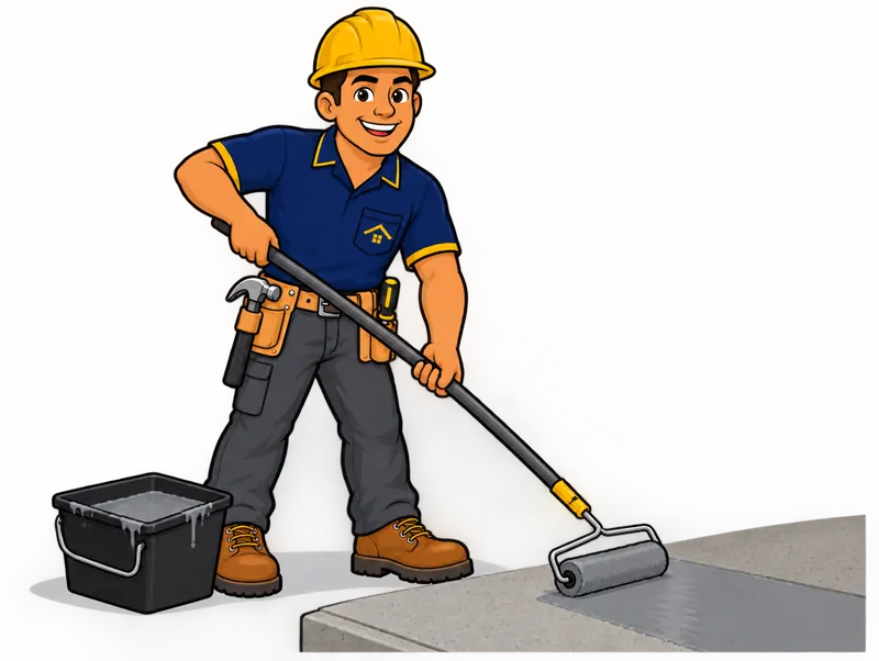 Desenho do técnico do Doutor na Obra fazendo pintura de calçada