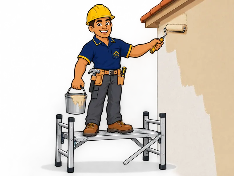 Desenho do técnico do Doutor na Obra fazendo pintura de fachada