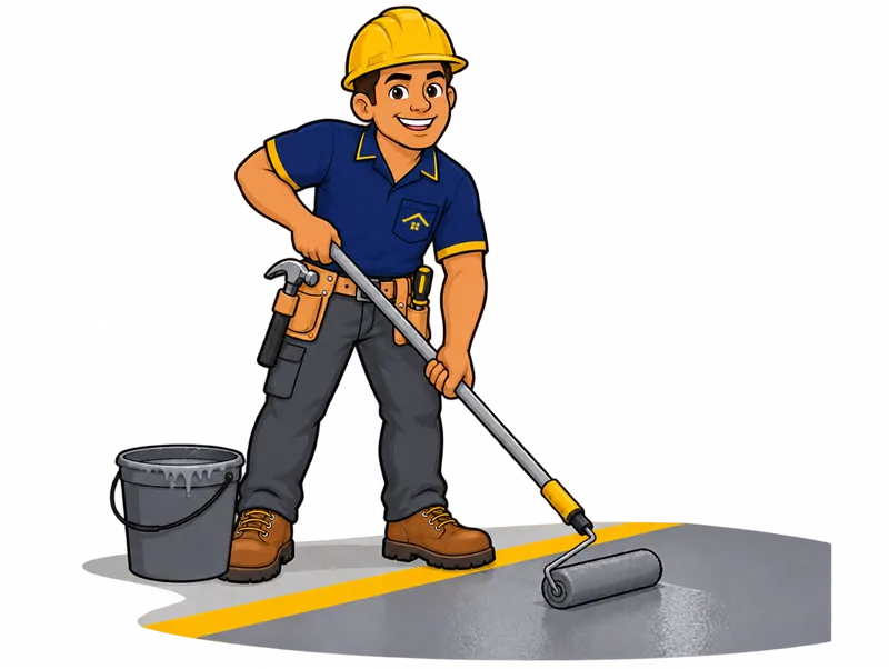 Desenho do técnico do Doutor na Obra fazendo pintura de garagem