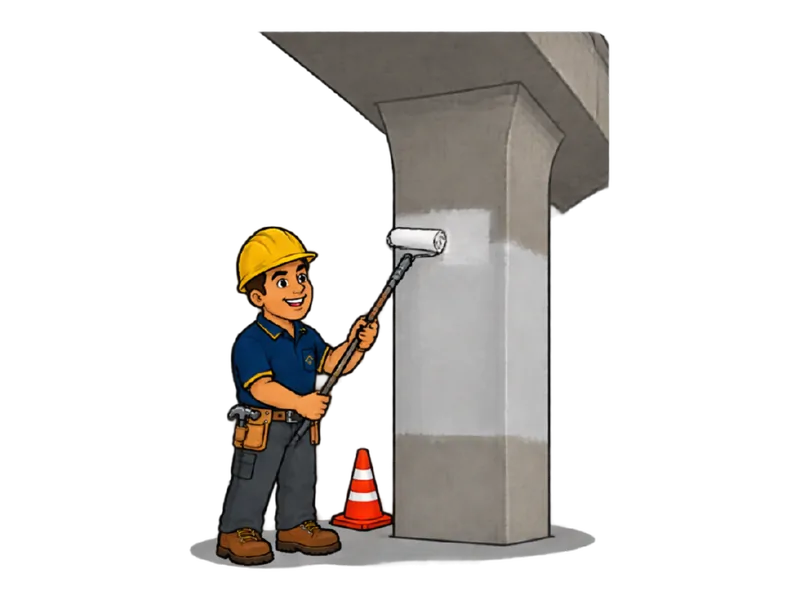 Desenho do técnico do Doutor na Obra fazendo pintura de pontes, viadutos e muros