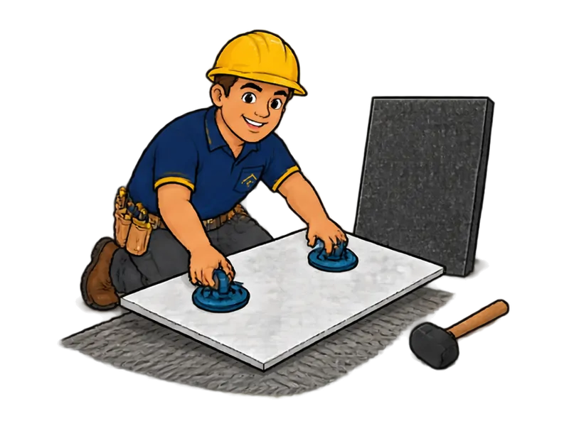 Desenho do técnico do Doutor na Obra fazendo piso de granito e mármore