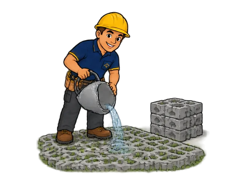 Desenho do técnico do Doutor na Obra fazendo piso drenante e permeável
