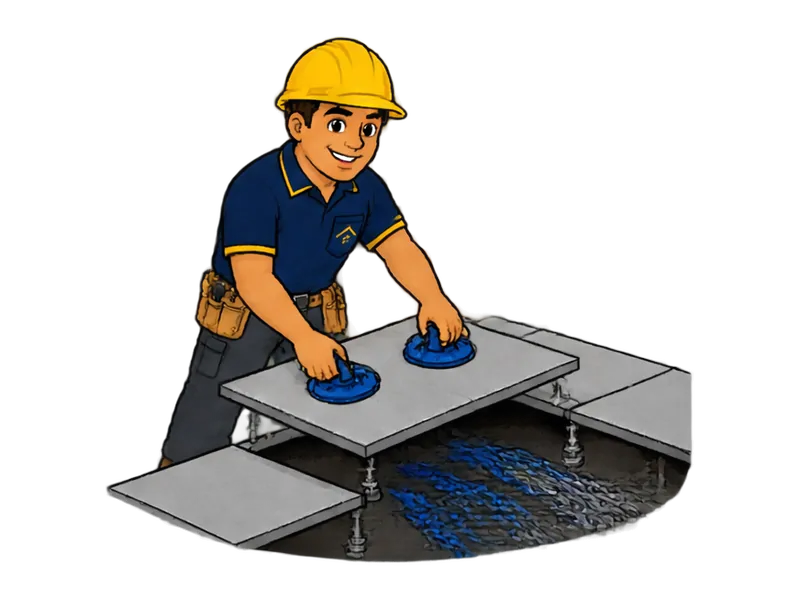 Desenho do técnico do Doutor na Obra fazendo piso elevado técnico