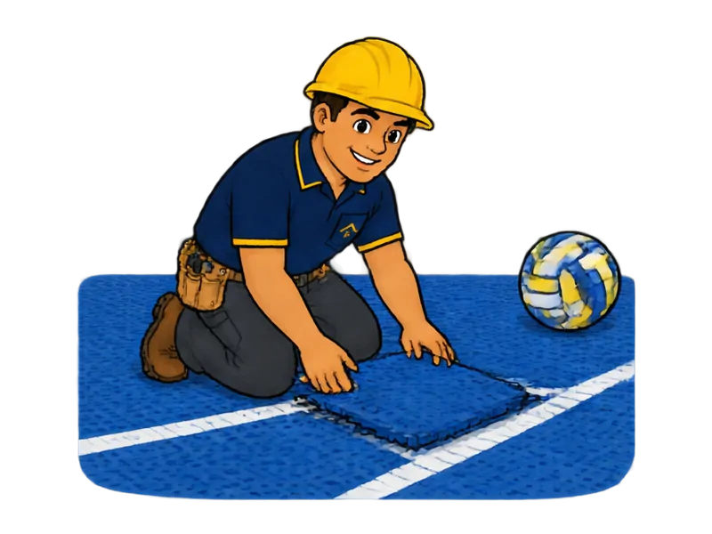 Desenho do técnico do Doutor na Obra fazendo piso para quadras esportivas
