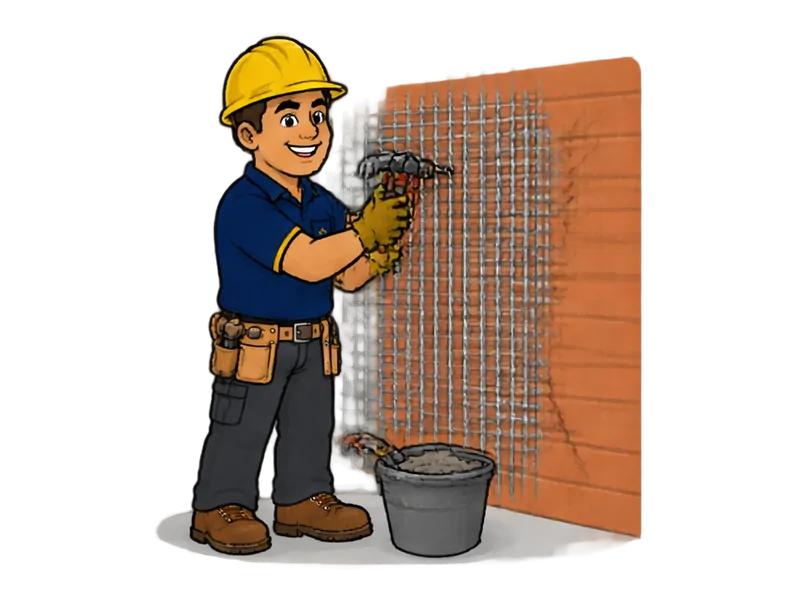 Desenho do técnico do Doutor na Obra fazendo reforço de paredes