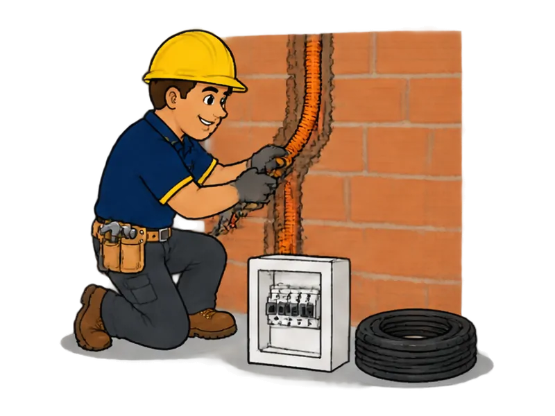 Desenho do técnico do Doutor na Obra fazendo reforma completa da parte elétrica