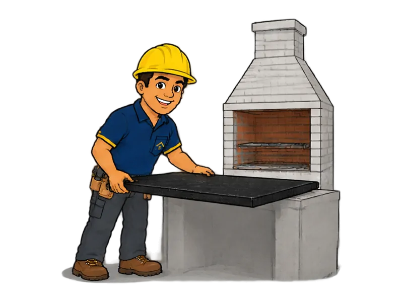 Desenho do técnico do Doutor na Obra fazendo reforma de área gourmet