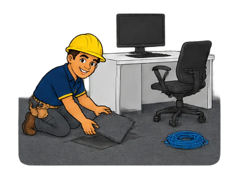 Desenho do técnico do Doutor na Obra fazendo reforma de escritório