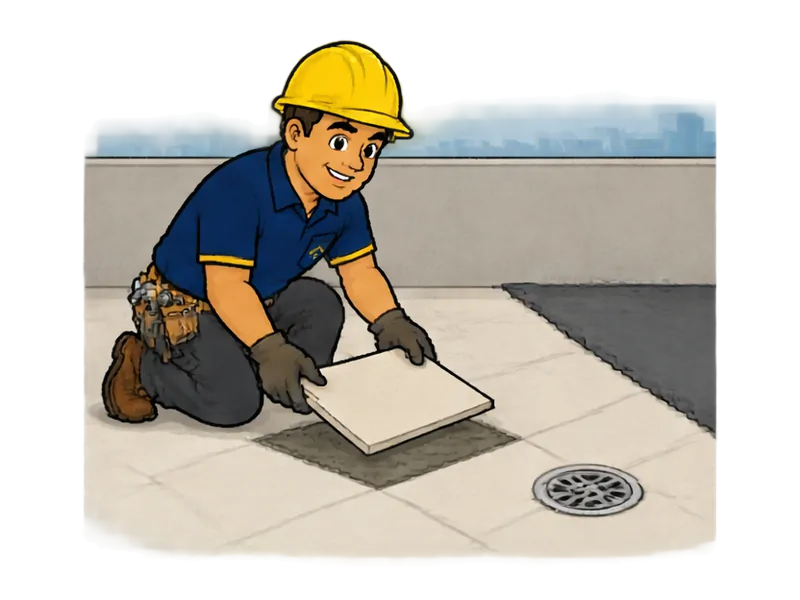 Desenho do técnico do Doutor na Obra fazendo reforma de laje e terraço