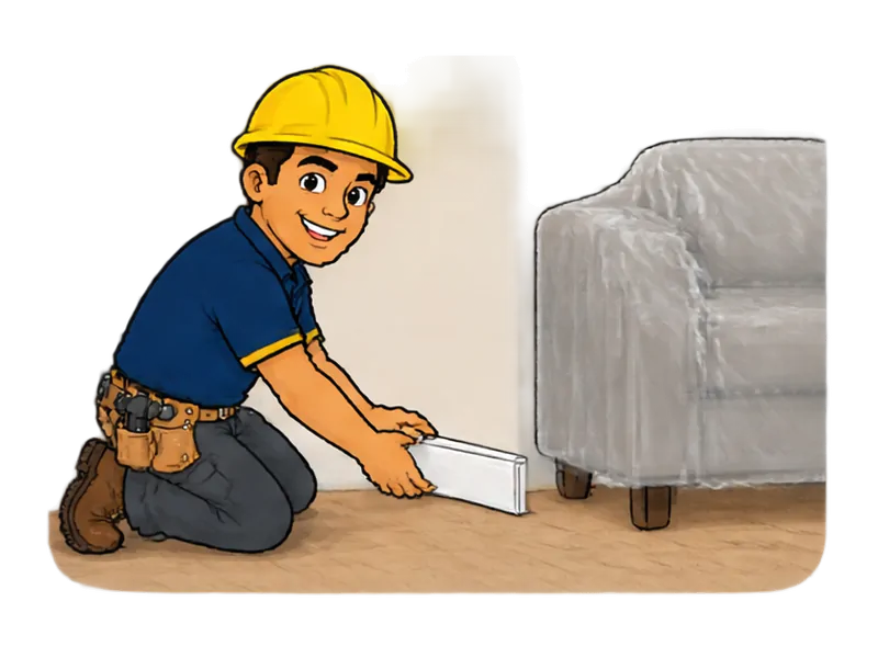 Desenho do técnico do Doutor na Obra fazendo reforma de sala