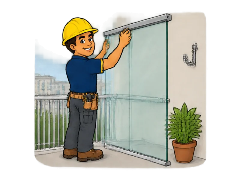 Desenho do técnico do Doutor na Obra fazendo reforma de varanda