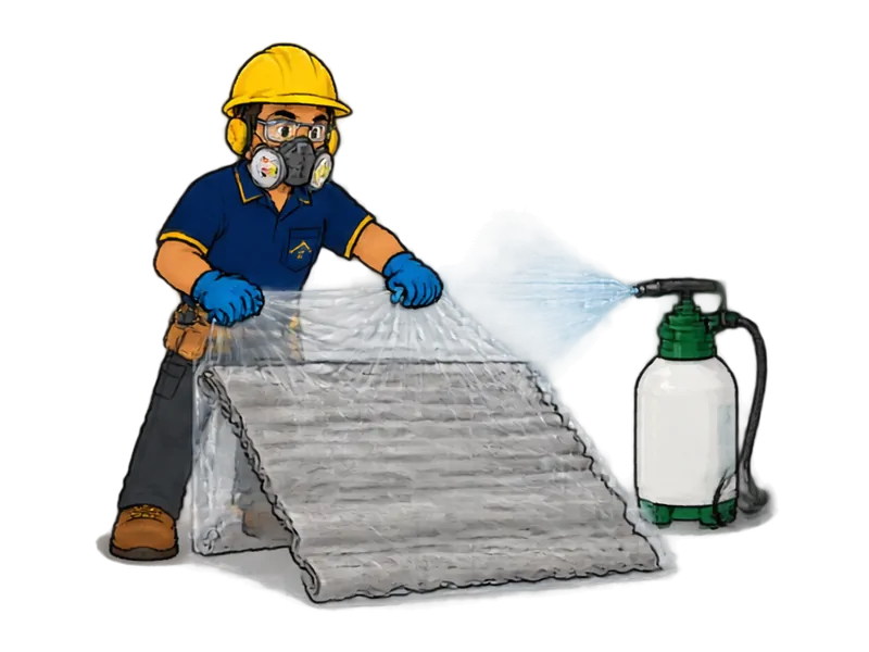 Desenho do técnico do Doutor na Obra fazendo remoção de amianto