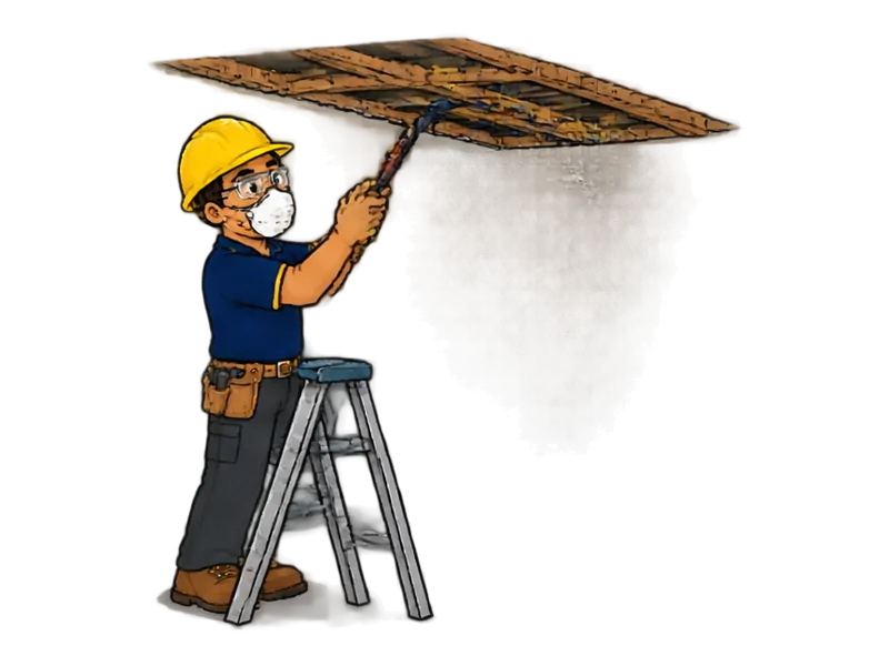 Desenho do técnico do Doutor na Obra fazendo remoção de forros e gesso