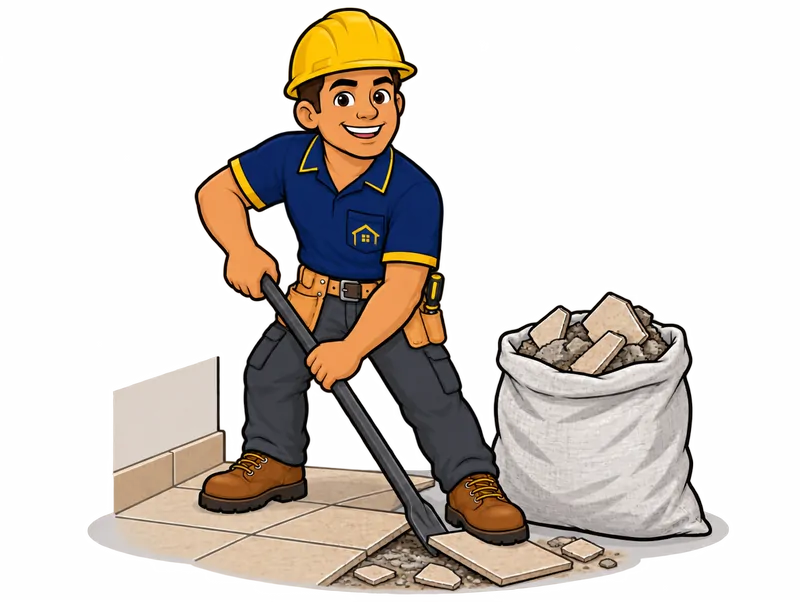 Desenho do técnico do Doutor na Obra fazendo remoção de piso