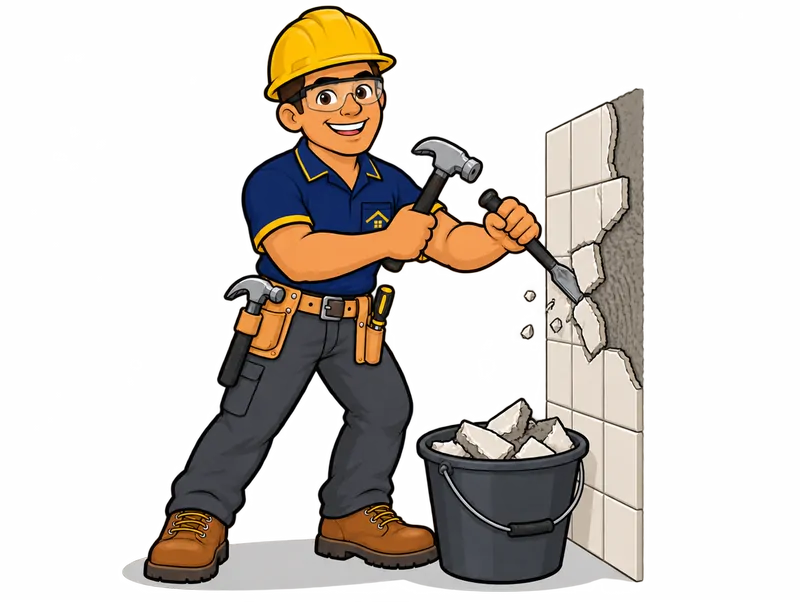 Desenho do técnico do Doutor na Obra fazendo remoção de revestimento