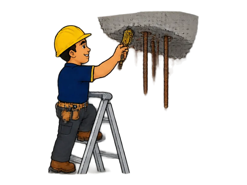 Desenho do técnico do Doutor na Obra fazendo reparo de laje