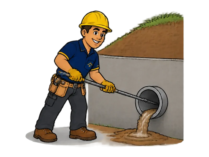 Desenho do técnico do Doutor na Obra fazendo reparo em muro de arrimo