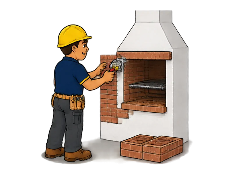 Desenho do técnico do Doutor na Obra fazendo revestimento de churrasqueira e áreas externas